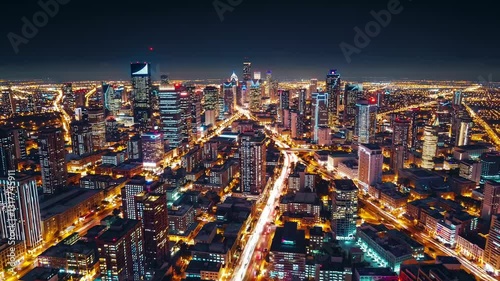 Wallpaper Mural Nighttime beijing cityscape glowing with vibrant downtown energy, revealing illuminated streets, dynamic traffic, and architectural brilliance under dark urban skyline Torontodigital.ca