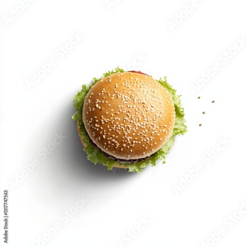 Wallpaper Mural Delicious cheeseburger with lettuce and tomato on white background Torontodigital.ca