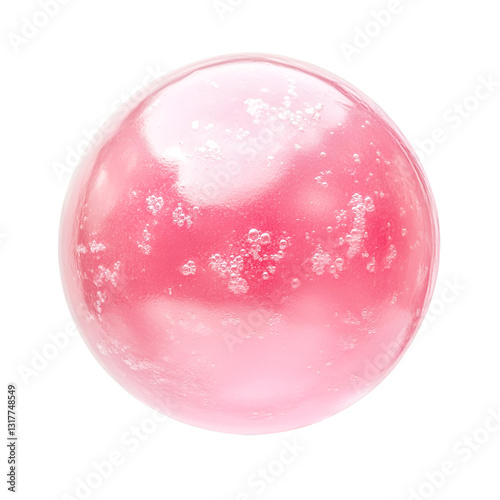 Pink bubble sphere with air bubbles floating dreamy and ethereal
