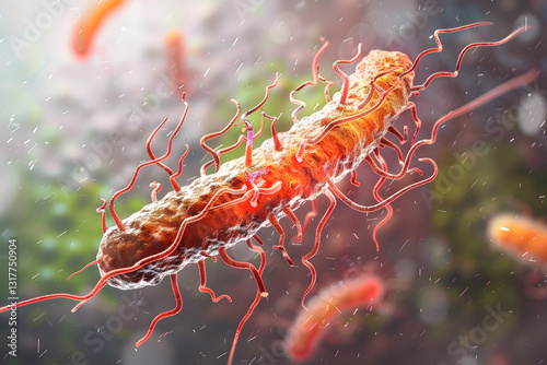 In-depth Scientific Diagram Depicting the Cause and Transmission of Typhoid Fever photo
