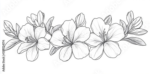 Nature-Inspired Botanical Line Drawing for Design
