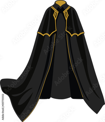 cloak costume black cape illustration design