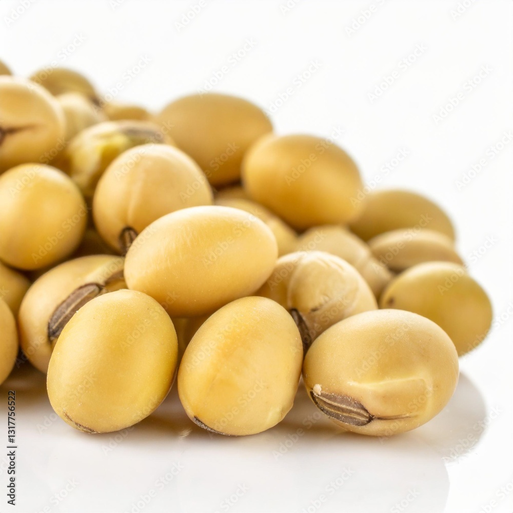 Fresh Soybeans Isolated on a White Background Fresh Soybeans Isolated on a White Background