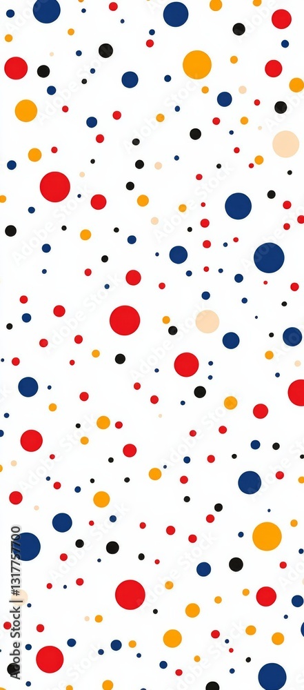 A simple polka dot pattern on a white background with colorful dots A simple polka dot pattern on a white background with colorful dots