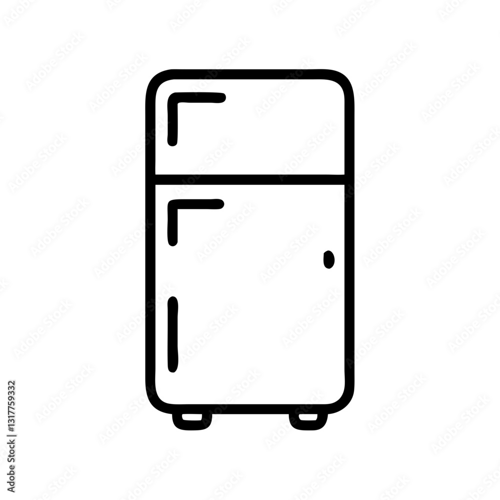 Mini-fridge icon in sleek style, home appliance concept Mini-fridge icon in sleek style, home appliance concept