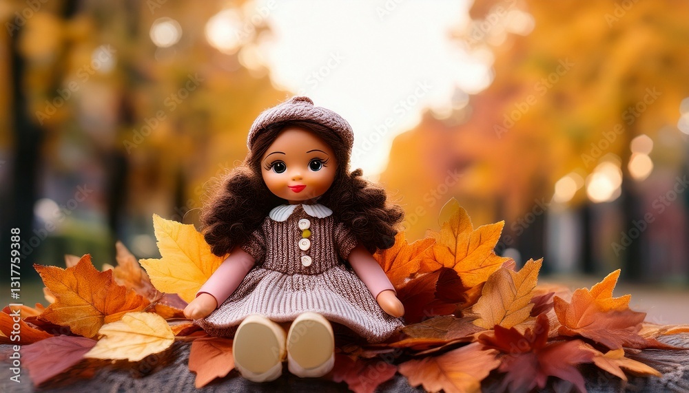 toy in autumn park toy in autumn park