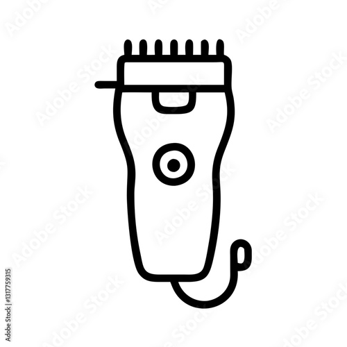 Hair clipper icon with clean lines, grooming equipment concept