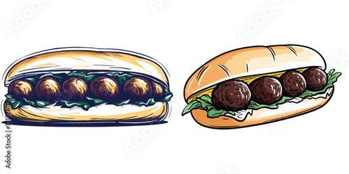 Delicious Meatball Sandwich with Fresh Ingredients