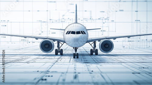 blueprint of a modern airplane design