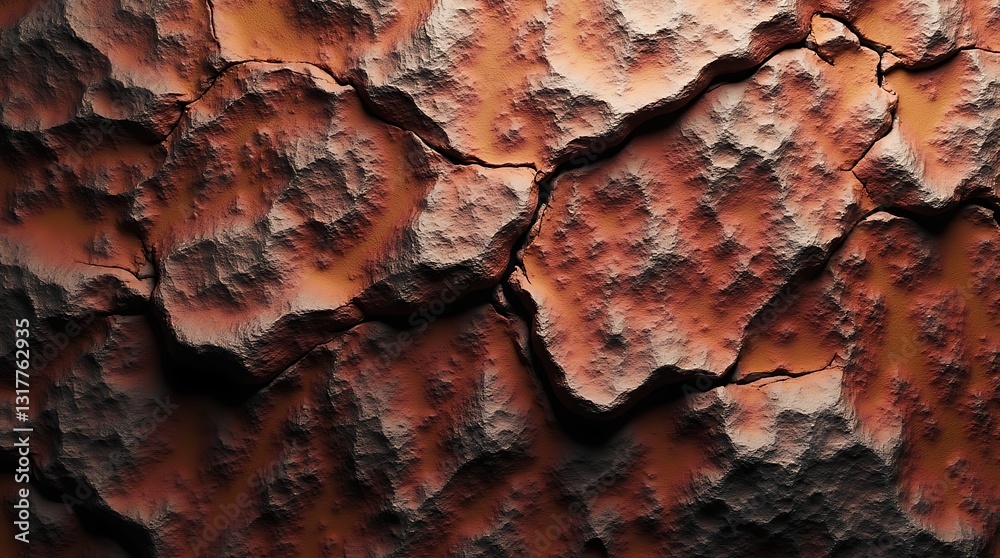 Textured surface with reddish-orange glow, rock background Textured surface with reddish-orange glow, rock background