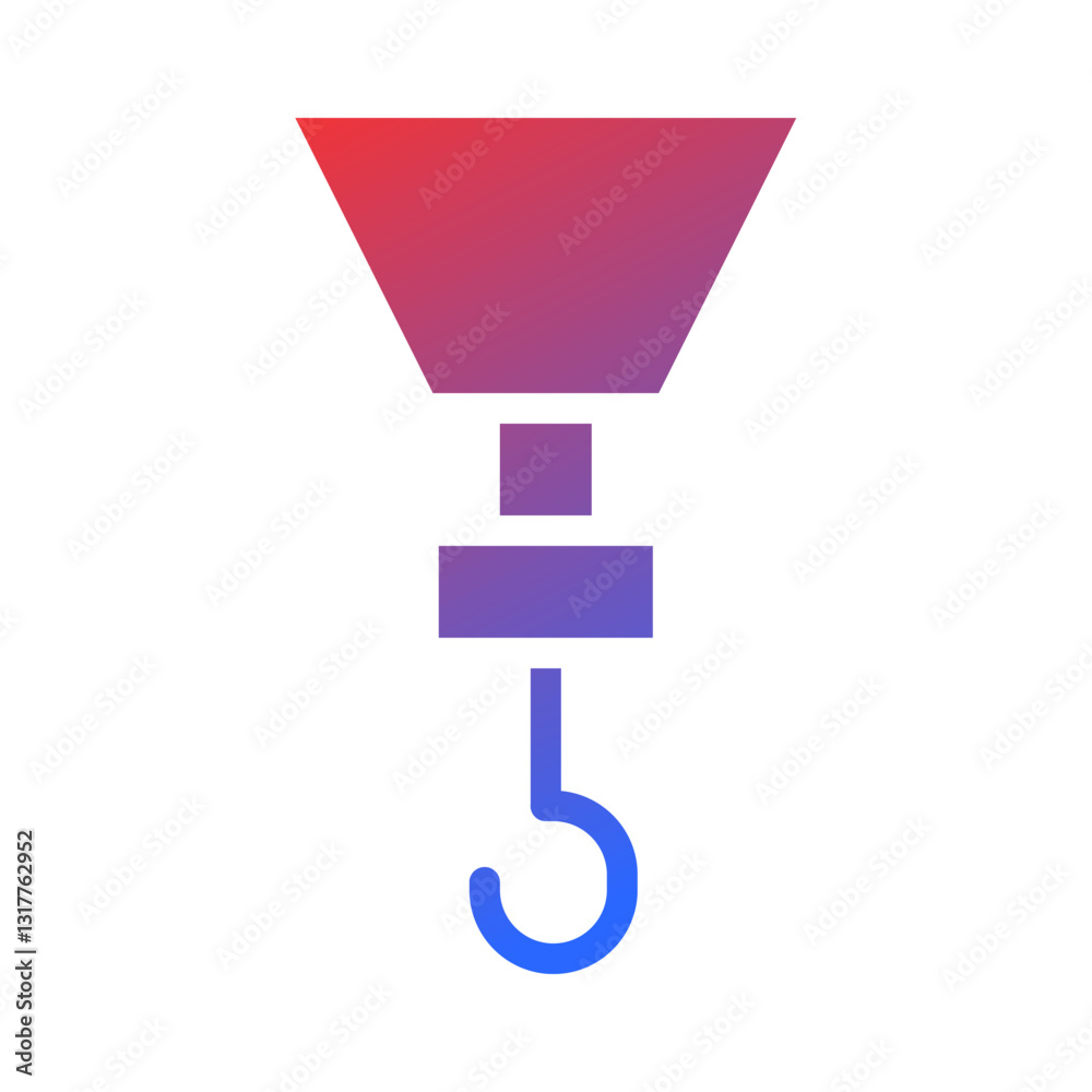 Stylized Crane Hook Icon with Gradient Color Stylized Crane Hook Icon with Gradient Color