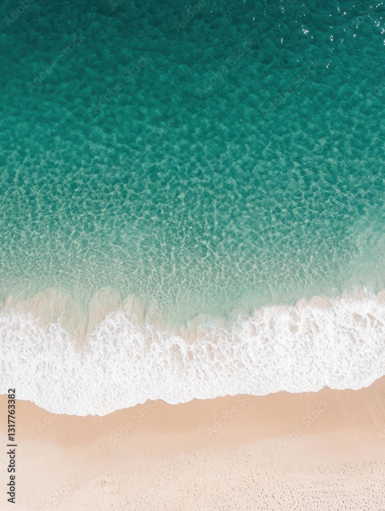 Vibrant Top-Down View of Tropical Ocean and Beach - Aesthetic Content for Instagram, Pinterest, Social Media Marketing