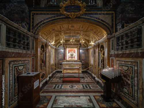 Photography Crypt of the Nativity under the high altar of the basilica (confessione) at baro