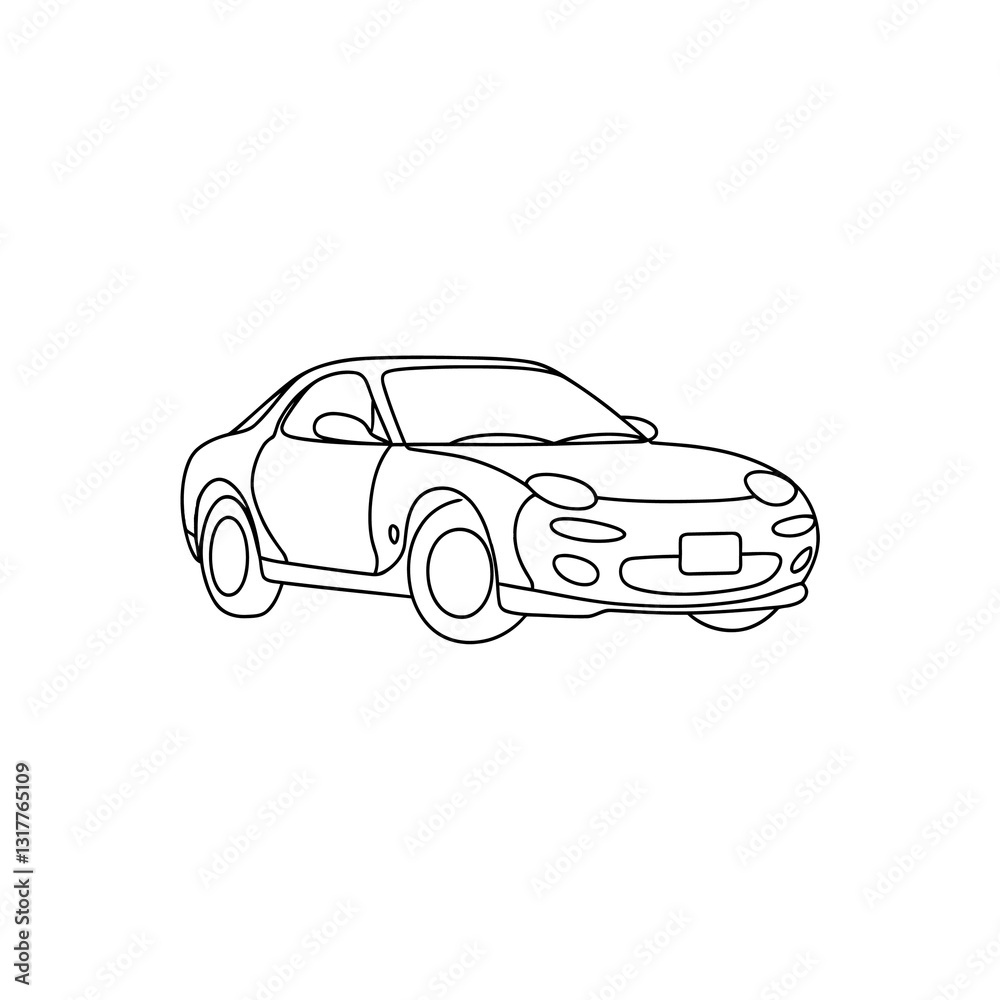 Naklejka premium Japanese Sports Car Line Drawing