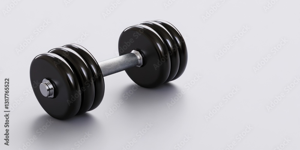 Sleek black dumbbells on clean surface for home gym fitness motivation Sleek black dumbbells on clean surface for home gym fitness motivation