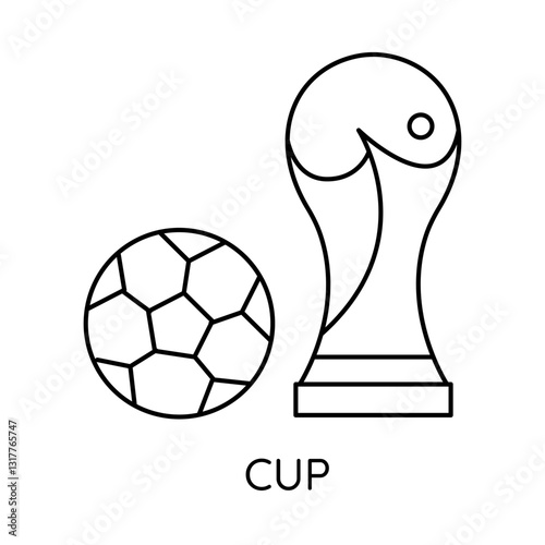 Cup – Championship Trophy Symbolizing Victory and Prestige Icon with Editable Stroke