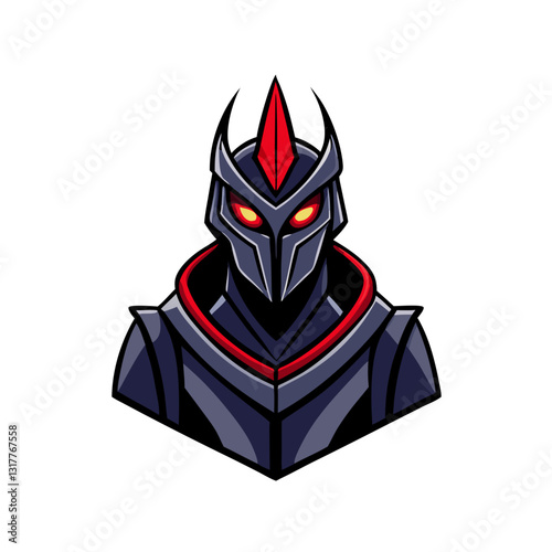 a knight in shining armor with a mysterious presence, a powerful character design, vector illustration