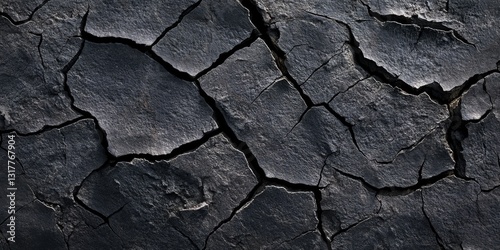 This image showcases a close up of a cracked piece of charcoal