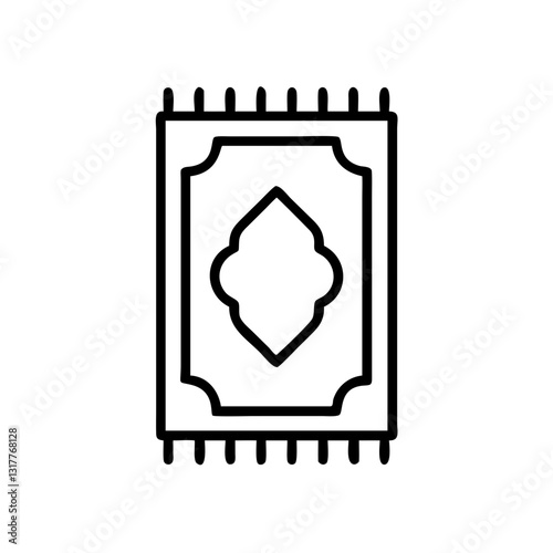 An Islamic prayer mat vector, simple, elegant, and perfect for spiritual practice. vector icon illustration