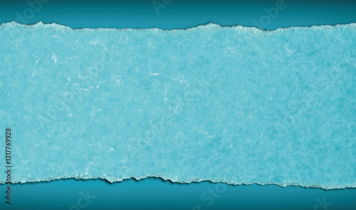 Torn grunge paper with ripped edge background. Blue ripped paper torn isolated on blue background. Old torn vintage collage posters crumpled paper surface texture space for text. İllüstrasyon.