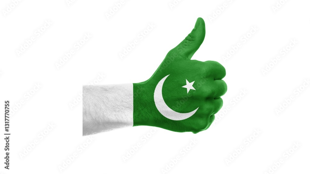 Pakistan national flag isolated on white background. Islamic Republic of Pakistan, is a country in South Asia.