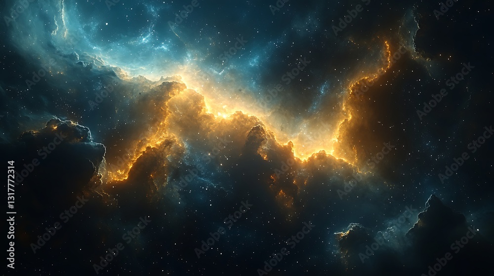 Fototapeta premium Blazing Pulsar Cosmic Dust Stars high resolution hd background