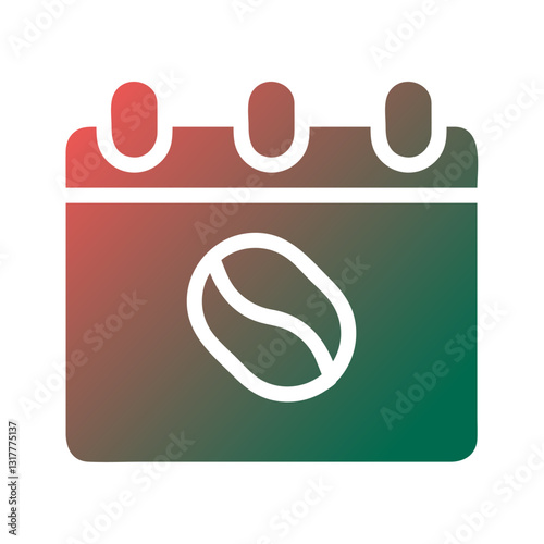 International Coffee Day Calendar Icon Concept