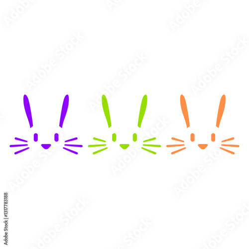 3 Rabbits Team Three Colorful Friends Party Crew Design Lover Art Vector Illustration Card T-Shirt Poster Sticker Graphic Print Decorative Drawing Isolated Logo Decoration Symbol Creative Cool Style
