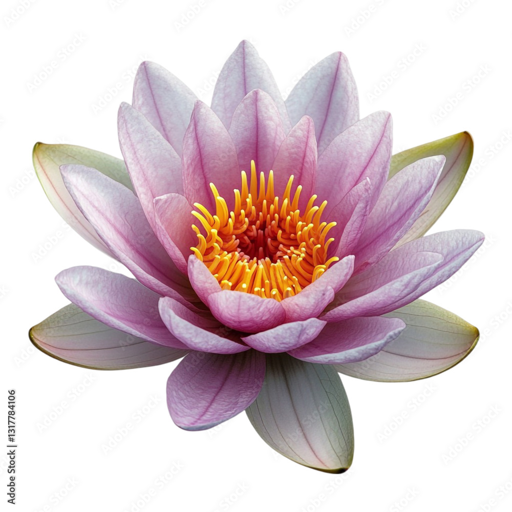 Obraz premium Pink Water Lily Blossom Close Up Nature Beauty Flower Petal Yellow Center,