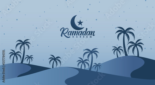 Ramadan Kareem. Islamic greeting card template. Suitable for banners and posters greeting Ramadhan