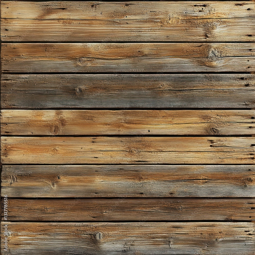 Naklejka premium Rustic weathered brown wooden planks background texture.