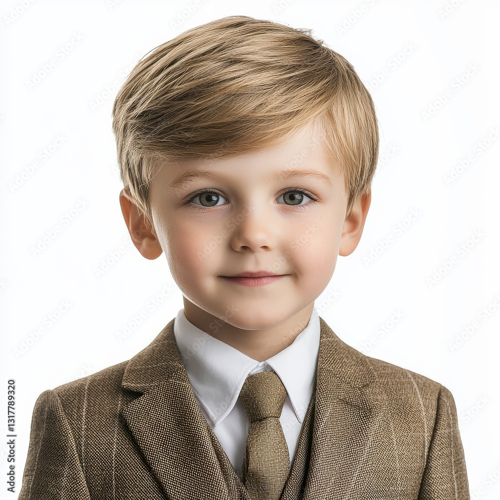 a young boy in a suit , Generative art. a young boy in a suit , Generative art.