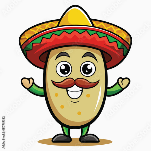 Hand drawn Burrito Mexican Street food. Best for sticker, logo, and mascot for Mexican Food themes