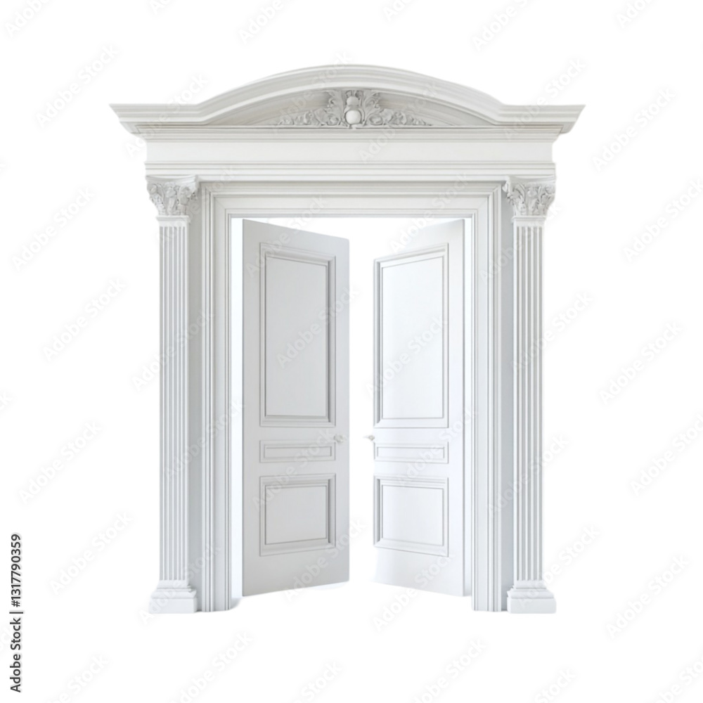 custom made wallpaper toronto digitalElegant White Double Doors Open Grand Entrance Way