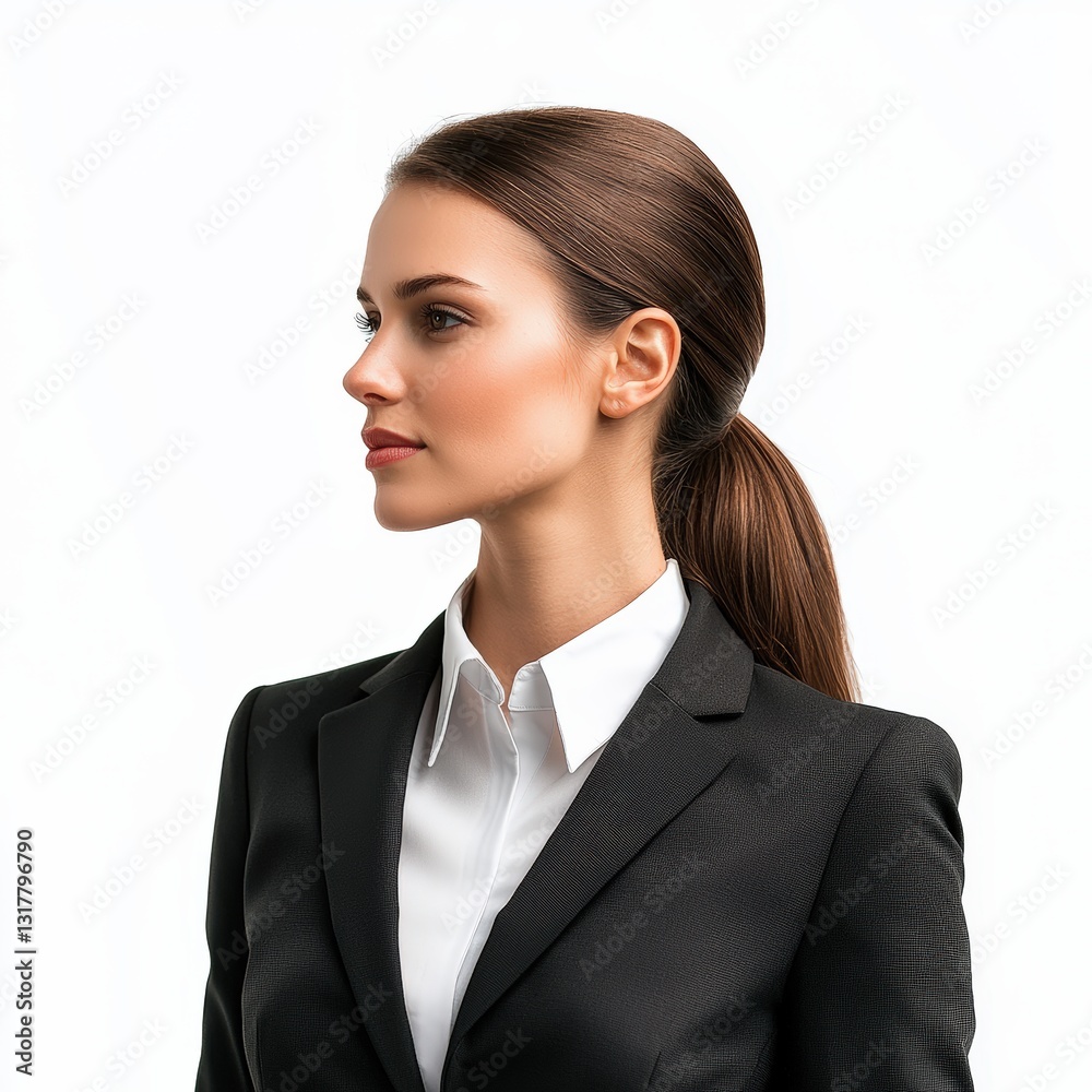 a beautiful young businesswoman with ponytail , Generative art. a beautiful young businesswoman with ponytail , Generative art.