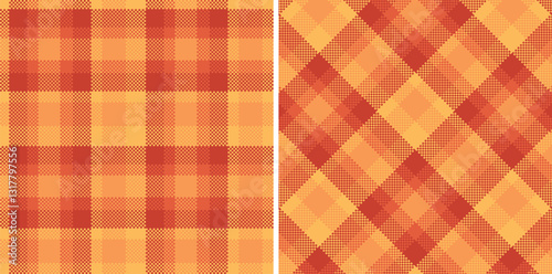 Iridescent Butterscotch and Light Reddish Seamless Madras Plaid Textile Design