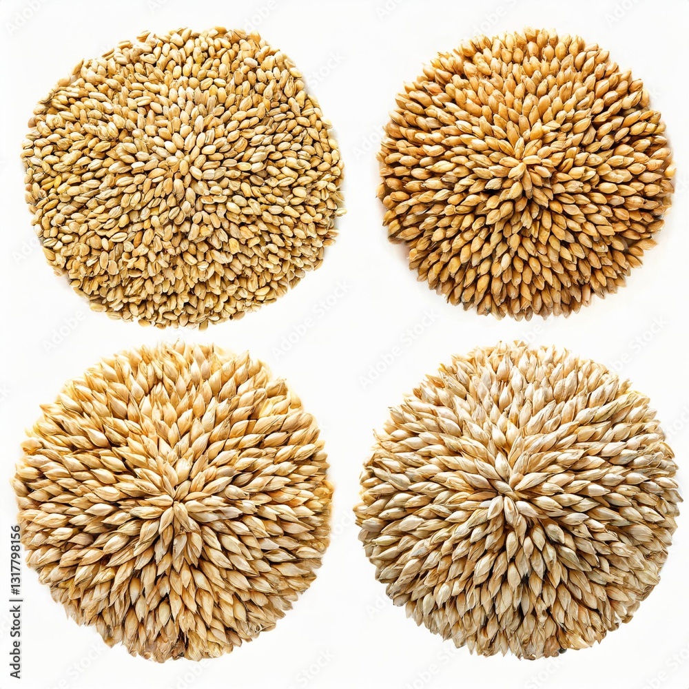 Set of Wheat Ears or Heads Isolated on White Background for Packaging Design Set of Wheat Ears or Heads Isolated on White Background for Packaging Design