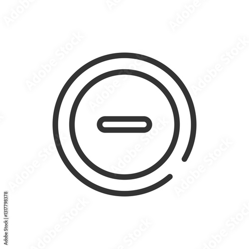 A Minimalist Symbol Of Subtraction, Representing Reduction, Simplicity, And Clean Design With A Subtle Line Art Style And Circular Framing