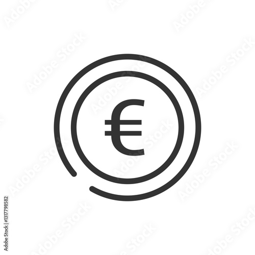 Secure Euro Transaction, Simple Line Art Design With Clean Minimal Style