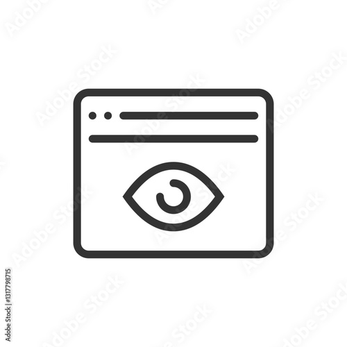A Watchful Eye Peering Through A Digital Window, Symbolizing Online Privacy And Security Concerns With A Clean Minimalist Line Art Style