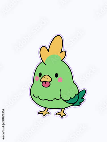 Green chicken vector illustration isolated on white background 