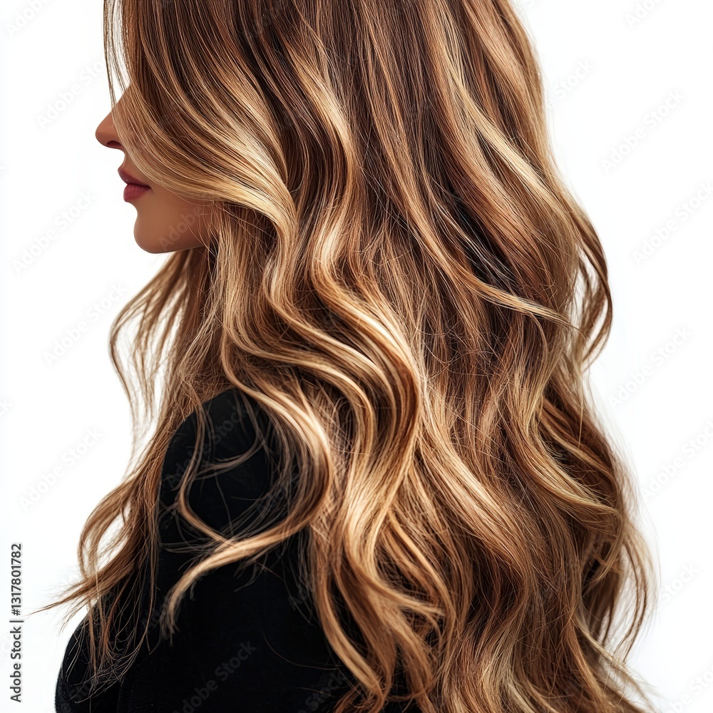 Naklejka premium a woman with long, wavy hair , Generative art.