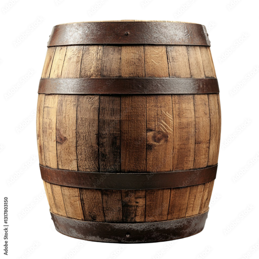 Fototapeta premium Old Wooden Barrel Rustic Texture Brown Wood Wine Whiskey,
