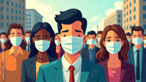 Diverse Group Waiting for Unemployment Assistance Social Safety Net Concept Jobless Citizens Seeking Financial Aid Government Program Support Labor Market Issues Economy Challenges Job Insecurity