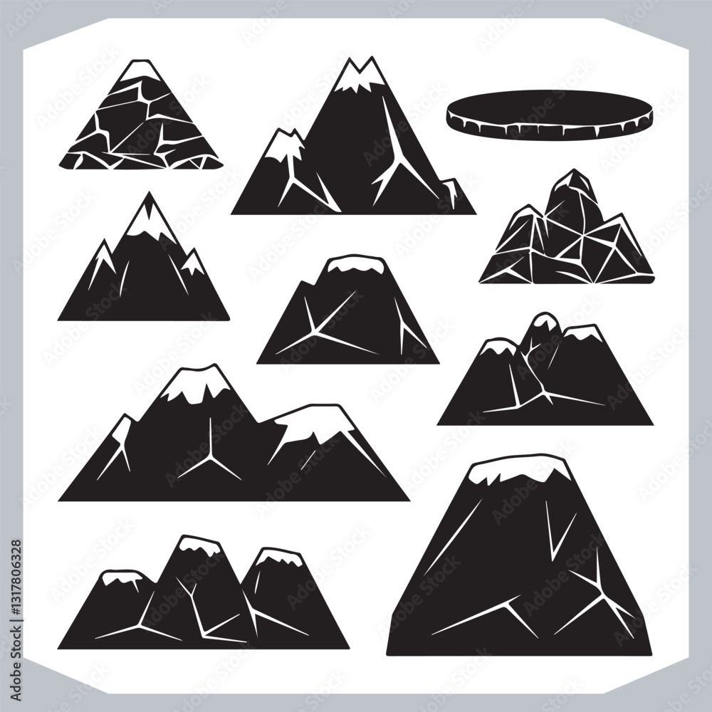 Best Hand Drawn Mountain Silhouettes High Quality Vector Bundle