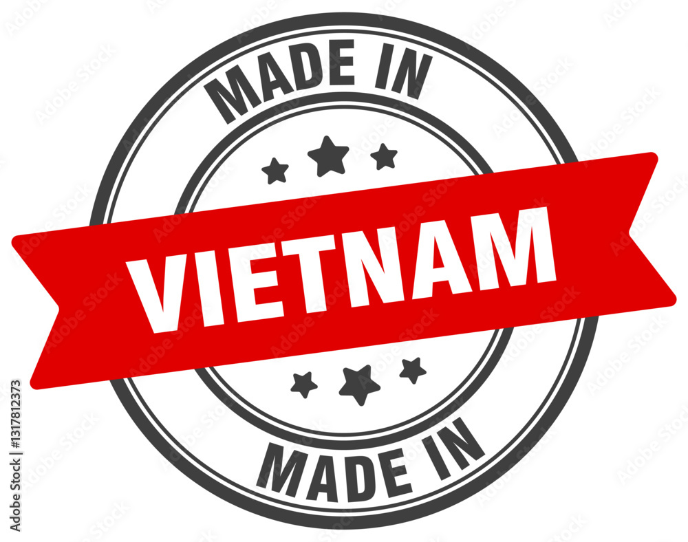 Made in Vietnam round sign. Made in Vietnam stamp. Made in Vietnam round sign. Made in Vietnam stamp.