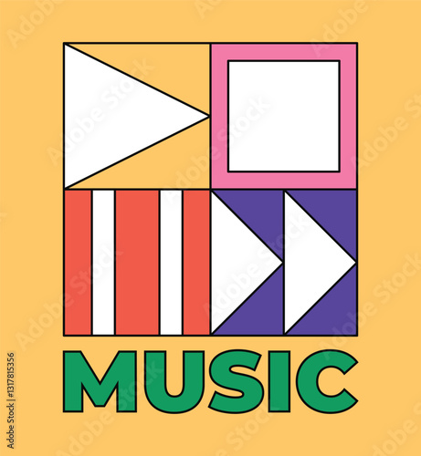 Illustration retro art music abstract