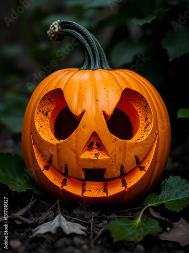 Pumpkin with Jack-o'-Lantern Face