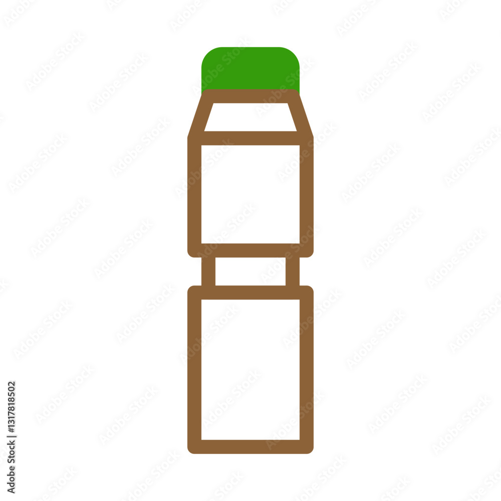 Minimalist Illustration of Bottle with Green Cap Minimalist Illustration of Bottle with Green Cap