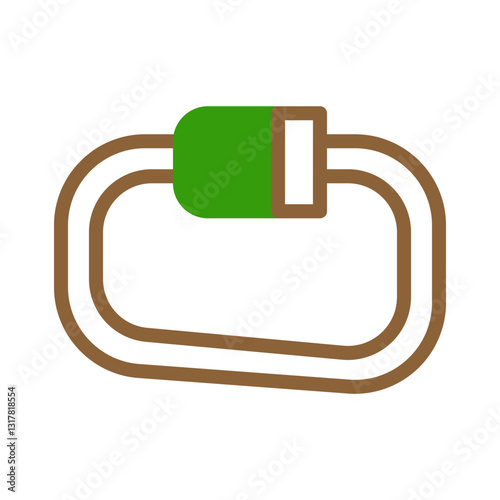 Simple Carabiner Clip Line Art Illustration